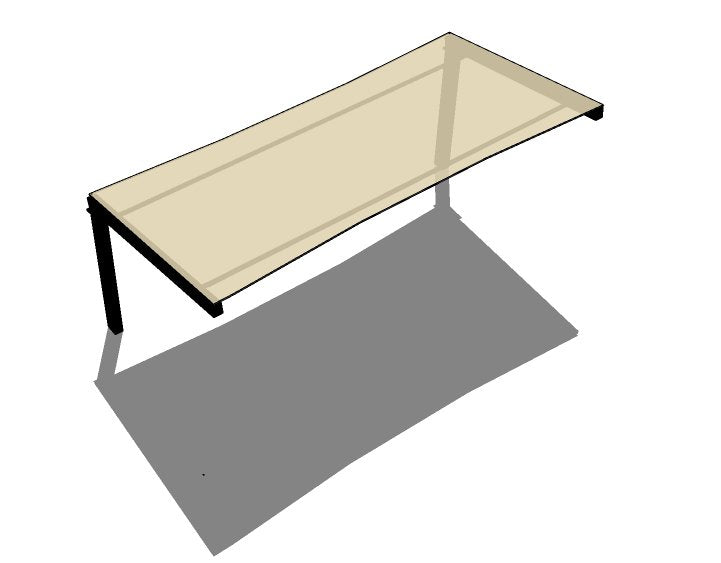 Full Cantilever with Single Slope Roof Shade Structure example; pictured size and colors may vary