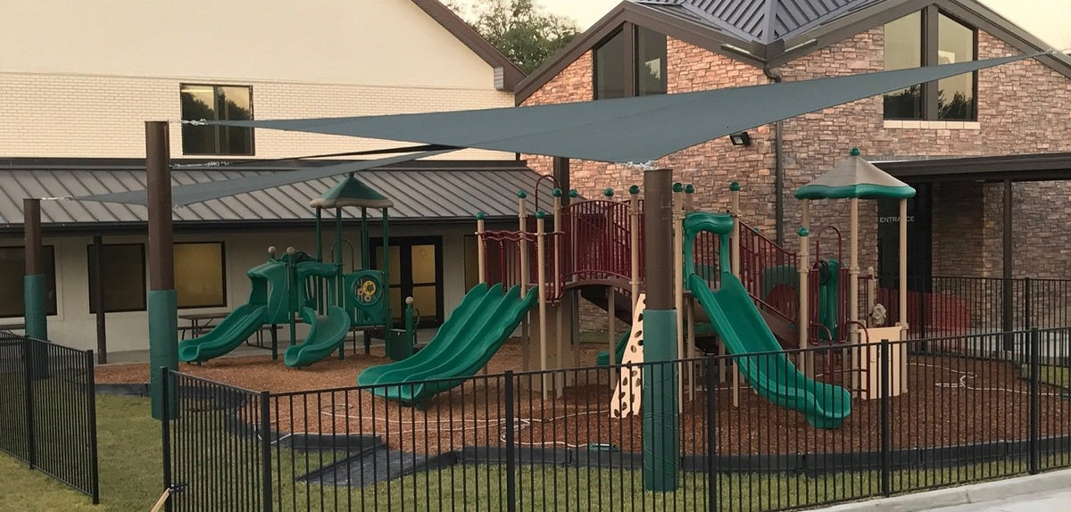 3 Point Triangle Sail Shade Structure example; pictured size and colors may vary