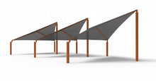 Wave Shade Structure with 4 Posts example; pictured size and colors may vary