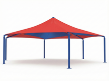 Mariner Hexagon Shade Structure with 6 Posts example; pictured size and colors may vary