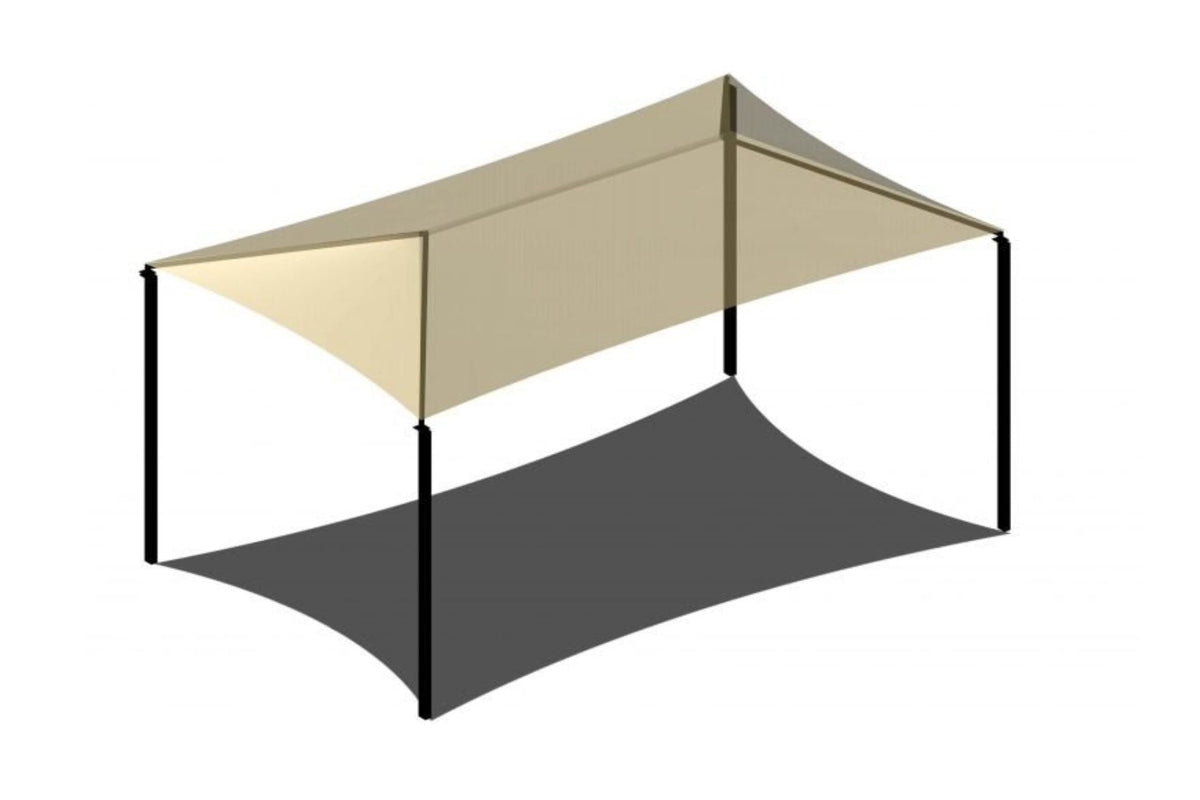 Hip Roof Shade Structure with 4 Posts example; pictured size and colors may vary