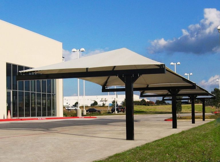 Offset Cantilever Hip Shade Structure example; pictured size and colors may vary