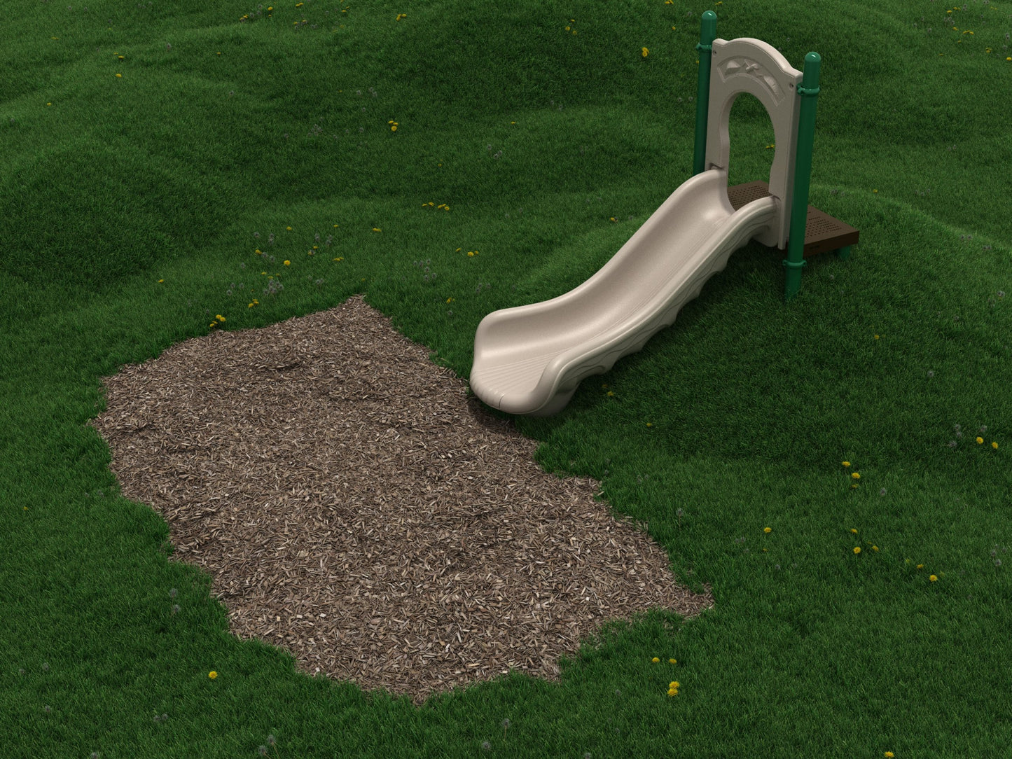 7.25 Foot Bed Length - Single Straight Embankment Slide