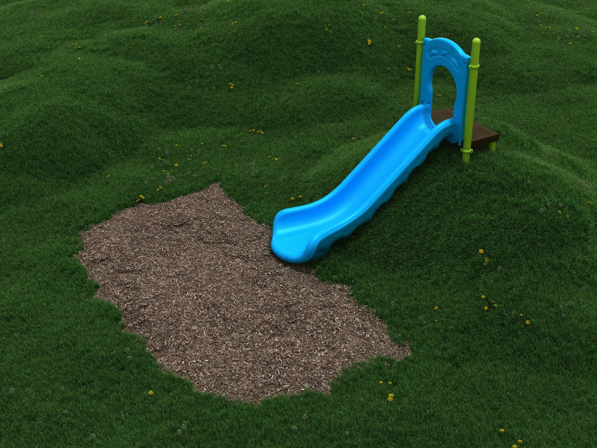9 Foot Bed Length - Single Straight Embankment Slide