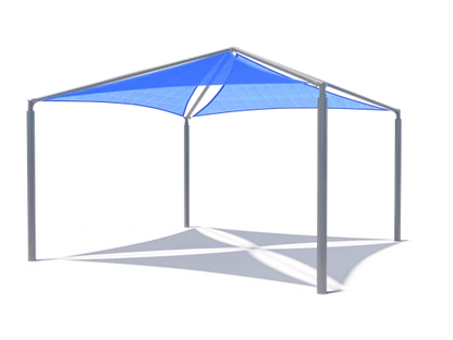 Pyramid Multi-Panel Shade Structure example; pictured size and colors may vary