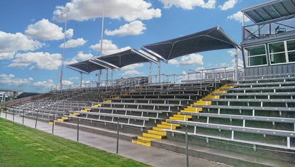 Full Cantilever with Single Slope Roof Shade Structure example; pictured size and colors may vary