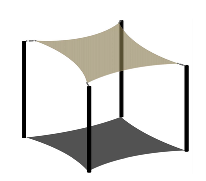 4 Point Sail Shade Structure example; pictured size and colors may vary