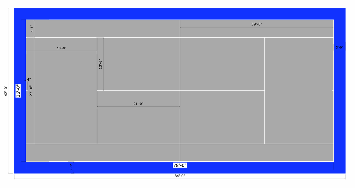 ProTile Tennis Court Flooring, Kit, 84×42