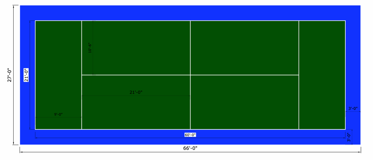 ProTile Tennis Court Flooring, Kit, 66’x27′