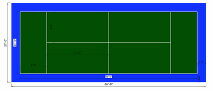 ProTile Tennis Court Flooring, Kit, 66’x27′