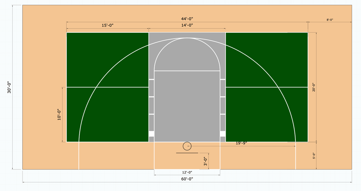 ProTile Multi Sport Pickleball/Basketball Court Flooring, Kit, 30×60