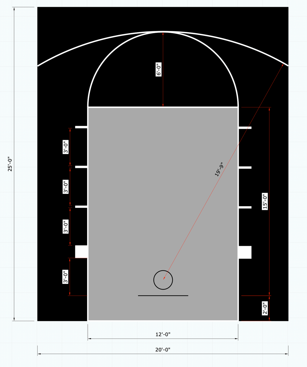 ProTile Basketball Court Floor, 20×25 Kit, Outdoor / Indoor