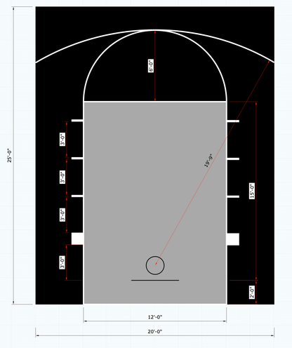 ProTile Basketball Court Floor, 20×25 Kit, Outdoor / Indoor