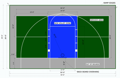 ProTile Multi Sport Pickleball/Basketball Court Flooring, Kit, 30×50