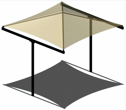 T-Post Pyramid Shade Structure example; pictured size and colors may vary