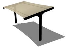 T-Post with Single Slope Roof Shade Structure example; pictured size and colors may vary