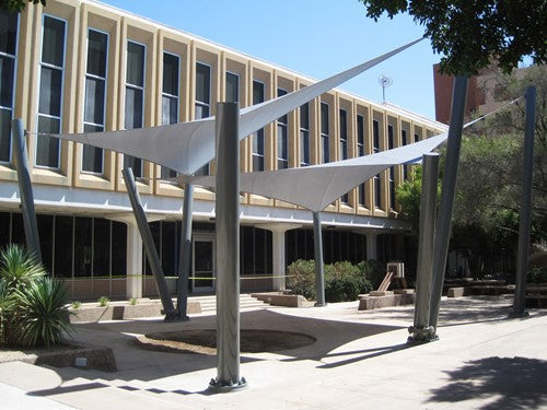 4 Point Hypar Sail Shade Structure example; pictured size and colors may vary