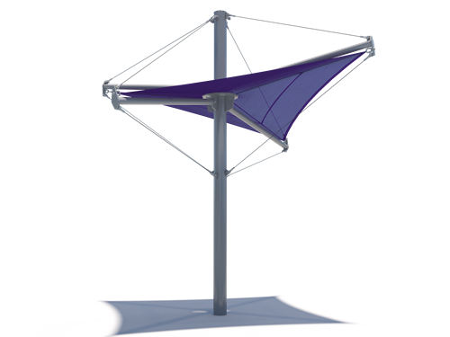 Aurora Single Post Shade Structure example; pictured size and colors may vary