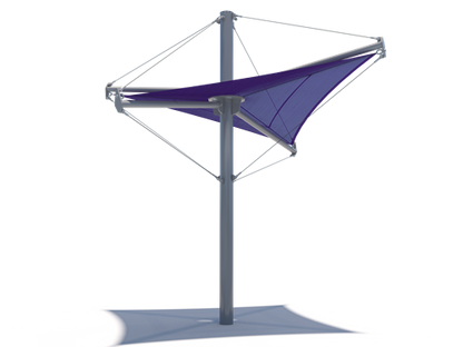 Aurora Single Post Shade Structure example; pictured size and colors may vary