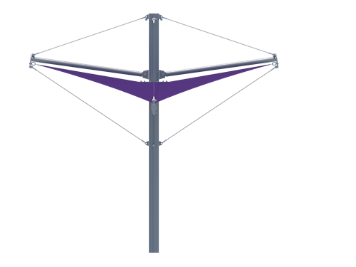 Aurora Single Post Shade Structure example; pictured size and colors may vary
