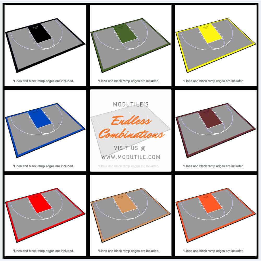 ProTile Half Court Basketball Floor, 46×30, Kit