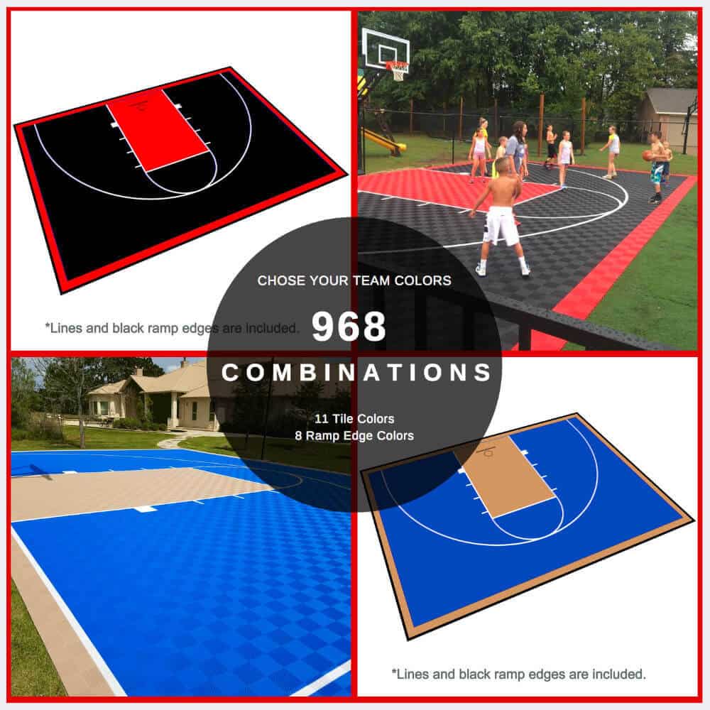 ProTile Half Court Basketball Floor, 46×30, Kit