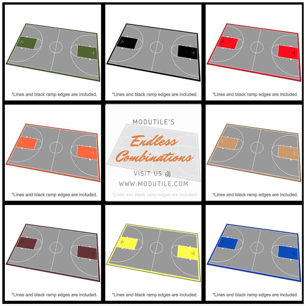 ProTile Full Court Basketball Floor, 46×78, Kit