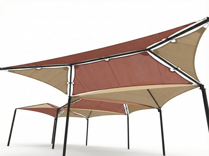 Hip Multi-Panel Shade Structure example; pictured size and colors may vary