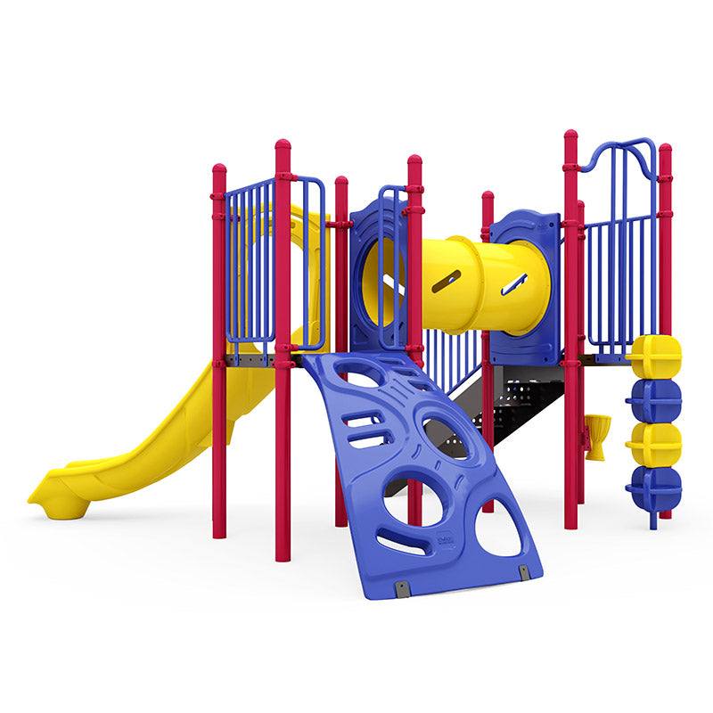 Bexley commercial playground equipment by World Klass Play – Primary Colors – No Roof – view 5