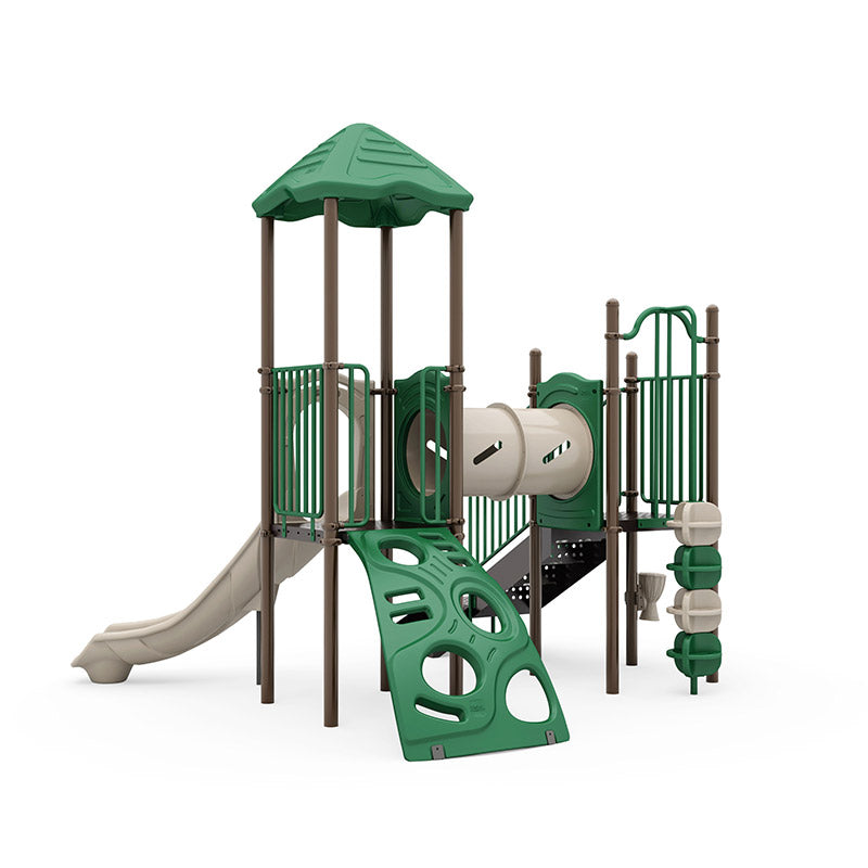 Bexley commercial playground equipment by World Klass Play – Nature Colors – Pyramid Roof – view 6