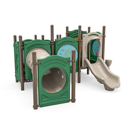 Bimsy commercial playground equipment by World Klass Play – Nature Colors – No Roof
