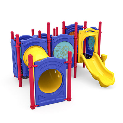 Bimsy commercial playground equipment by World Klass Play – Primary Colors – No Roof – view 5