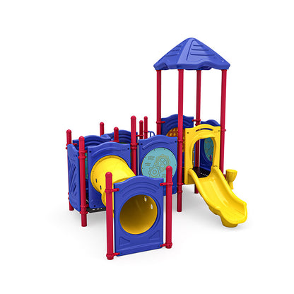 Bimsy commercial playground equipment by World Klass Play – Primary Colors – Pyramid Roof – view 7