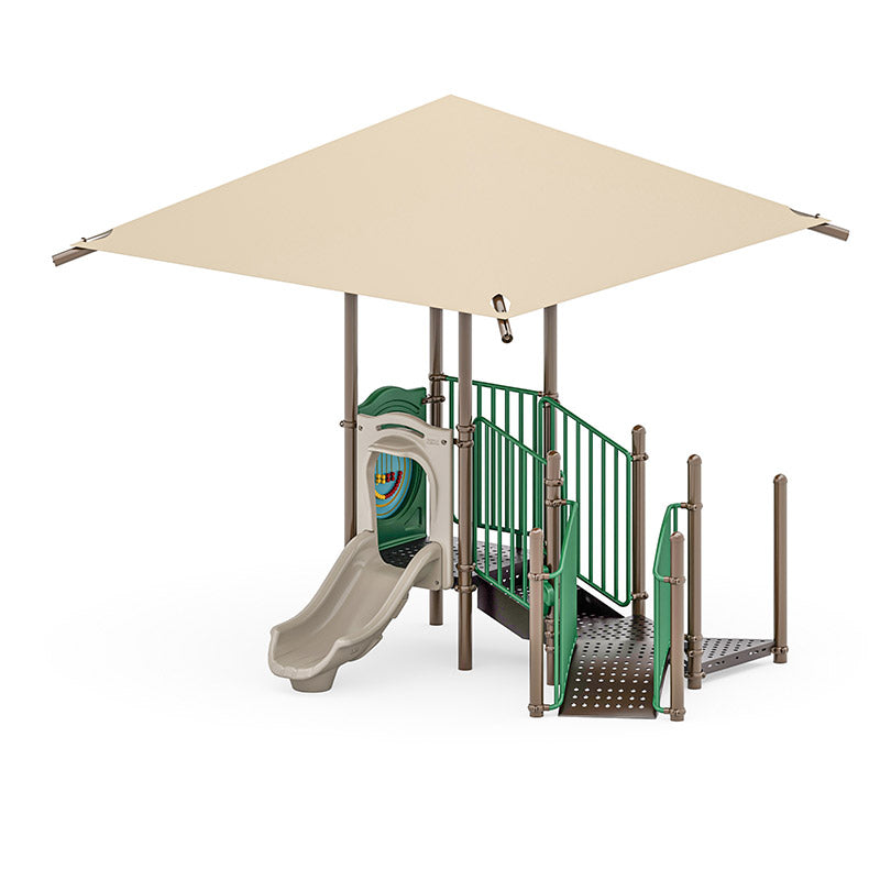 Buttonwood commercial playground equipment by World Klass Play – Nature Colors – Shade Canopy – view 10