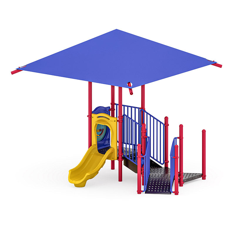 Buttonwood commercial playground equipment by World Klass Play – Primary Colors – Shade Canopy – view 11