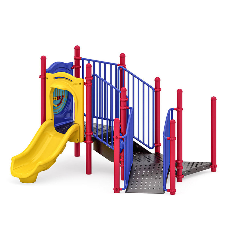 Buttonwood commercial playground equipment by World Klass Play – Primary Colors – No Roof – view 5