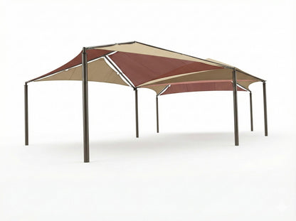 Hip Multi-Panel Shade Structure example; pictured size and colors may vary