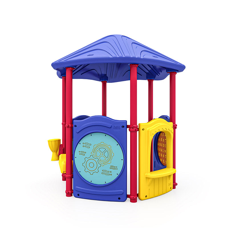 Cattail Cove commercial playground equipment by World Klass Play – Primary Colors – Leaf Roof – view 7