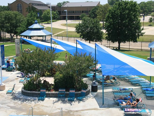 Wave Shade Structure with 4 Posts example; pictured size and colors may vary