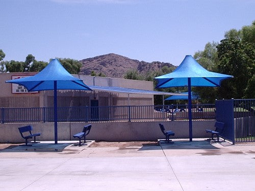 Lifeguard Shade Structure example; pictured size and colors may vary