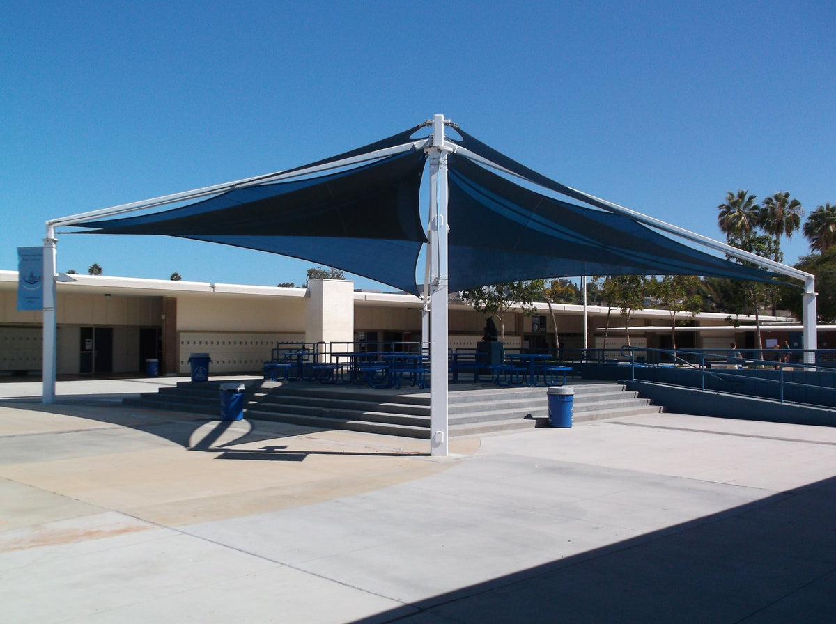 SuperSpan Multi-Layer Multi-Panel Shade Structure example; pictured size and colors may vary
