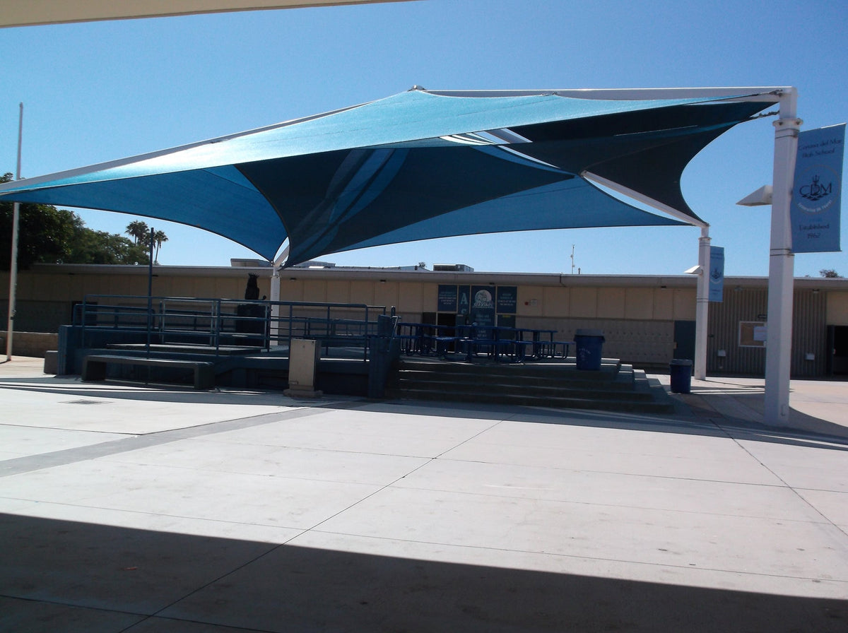 SuperSpan Multi-Layer Multi-Panel Shade Structure example; pictured size and colors may vary