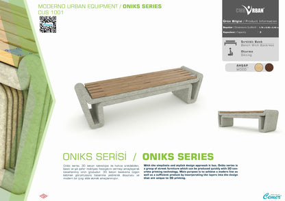 Cemer Oni̇ks Standard Bench CUS 1001 Site Furnishing
