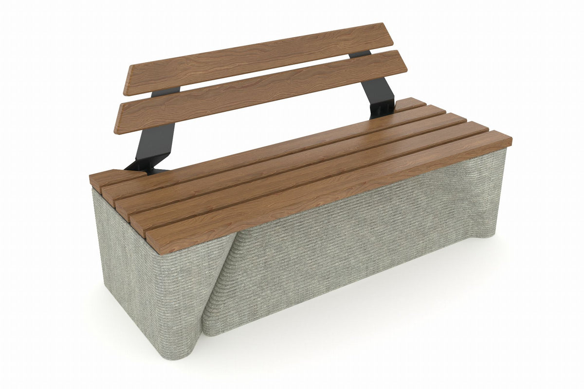 Cemer Moduline Series Bench With Backrest CUS 1102 Site Furnishing