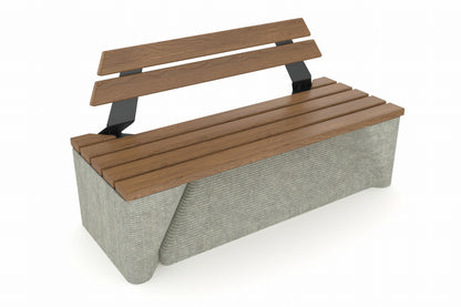 Cemer Moduline Series Bench With Backrest CUS 1102 Site Furnishing