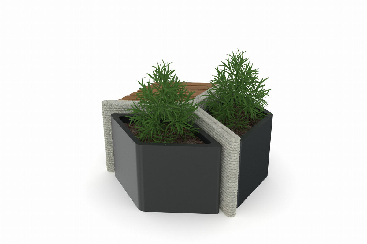Cemer Sactra Series Bench / Flower Pot CUS 1155 Site Furnishing