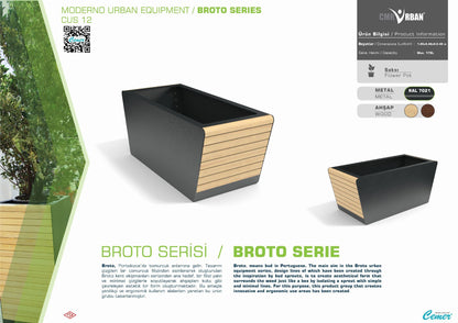 Cemer Broto Rectangle Planter CUS 12 Site Furnishing