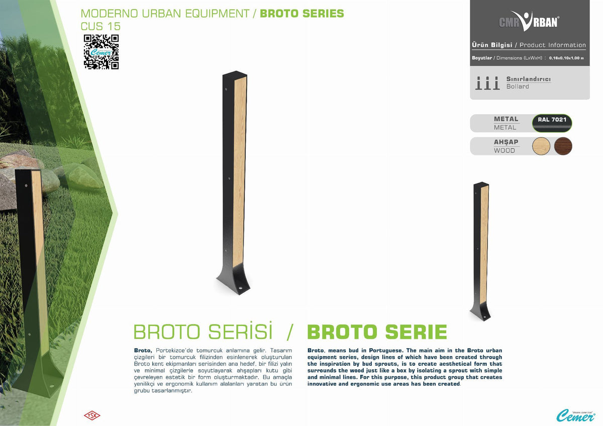 Cemer Broto Bollard CUS 15 Site Furnishing