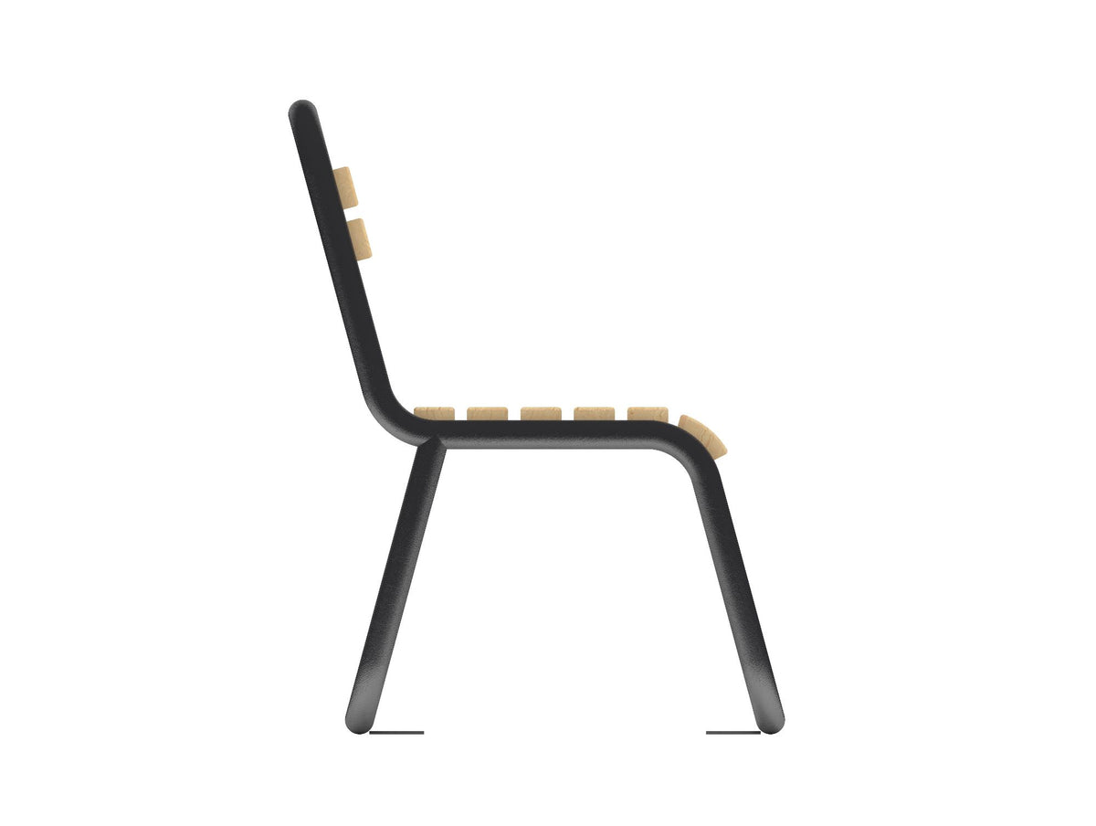 Cemer Zebra Half Backrest Bench CUS 154 Site Furnishing