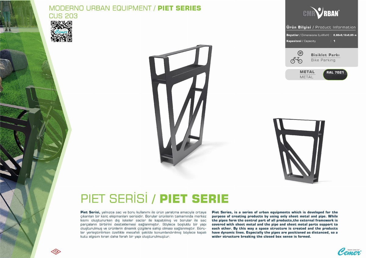Cemer Piet Bike Rack CUS 203 Site Furnishing